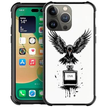 Imagem de FKBRCL4U Capa para iPhone 14 Pro Max, design gráfico para meninas, meninos, silicone macio, acrílico, proteção contra choque, projetada para iPhone 14 Pro Max, estampa de garrafa de tinta preta Fly