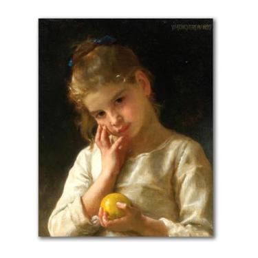 Imagem de LXURY Bouguereau.Lemon. Reprodução de pinturas famosas. Arte de parede em tela. Pôsteres e impressões. Imagem para decoração de casa 50 x 60 cm sem moldura
