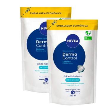 Imagem de Kit 2 Sabonete Líquido Nivea Derma Control Defende Suave Sachê Refil 2