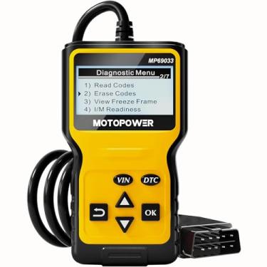 Imagem de MOTOPOWER Leitor de código de falha do motor MP69033 Car OBD2 Scanner de código de falha PODE Ferramenta de varredura diagnóstica para todos os carros de protocolo OBD II desde 1996, amarelo