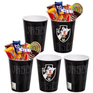 Imagem de Kit 5 Copos p/ Doces Lembrancinha Decoração de Festa Vasco - Plasútil