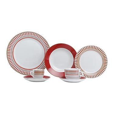 Imagem de Aparelho De Jantar 42pc De Porcelana Super White Colorado Mail Box Lyor Vermelho Único