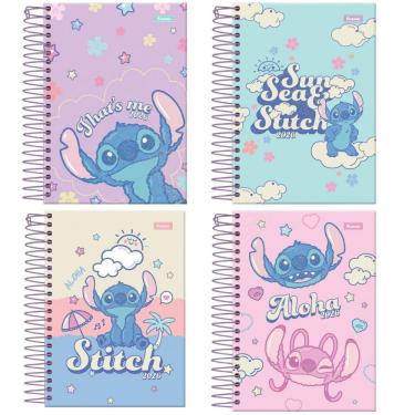 Imagem de Agenda Escolar Espiral Stitch 176 Folhas Foroni Disney
