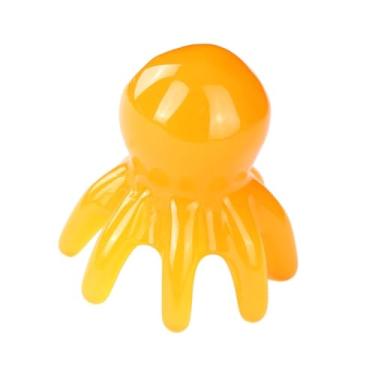 Imagem de KiBcsLic Pente de massagem de polvo, ferramenta de ponta, massagem doméstica no couro cabeludo, ferramenta de meridianos para raspagem de tecidos profundos em, Amarelo