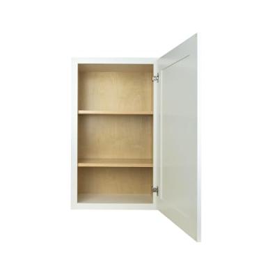 Imagem de Armário de cozinha de parede Hollywood Fabiani Design - 45,7 cm L x 30,5 cm P x 91,4 cm A, Shaker White - Moldura de madeira maciça, compensado de grau de gabinete de 1/2 polegada, portas de