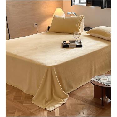 Imagem de Lençol De Flanela Apenas Twin Queen King Velvety Soft Heavyweight 1-piece Top Sheet Respirável E Confortável Lençol, Pink, 245x250cm
