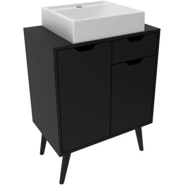 Imagem de Gabinete para Banheiro 60 cm 2 Portas com Cuba Meire