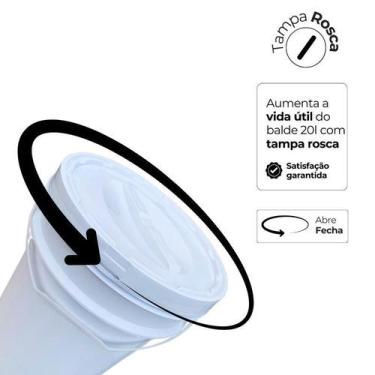 Imagem de Balde Para Uso Em Casa 20L Alça Plástica E Tampa Rosca - Nastripack