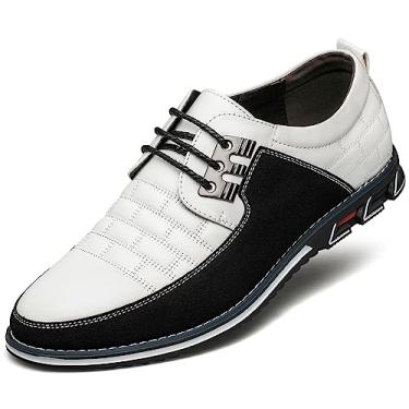 Imagem de FLAGELI Sapatos Sociais Masculinos De Largura Larga, Confortáveis, Casuais, Estilo Oxford, Para Escritório, Trabalho, Direção, Caminhada, Branco, 10