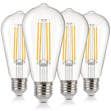 Imagem de ALAMPEVER ST19 Lâmpada LED de crepúsculo ao amanhecer, lâmpadas com sensor de luz solar de 800 lm, 7 W (equivalente a 60 W), branco suave 2700K, lâmpada automática para varanda, pátio, garagem, pacote