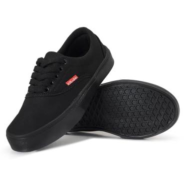 Imagem de Tênis Street Kalum Feminino Masculino Casual Skate Academia Sola Reta (PRETO, BR, Adulto, Numérico, 38)