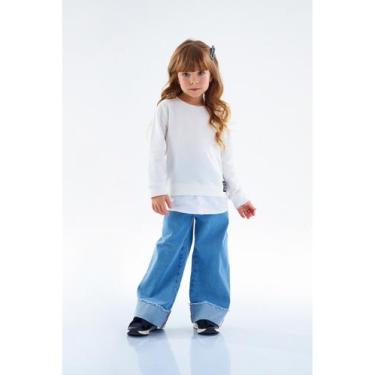 Imagem de Blusão Infantil Feminino em Moletom Up Baby, Off white, 2