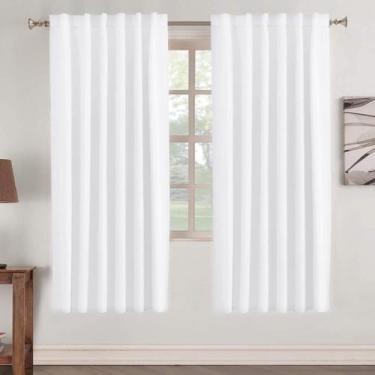 Imagem de Cortinas Blackout: Turquesa, com isolamento térmico, brancas, 132x183c
