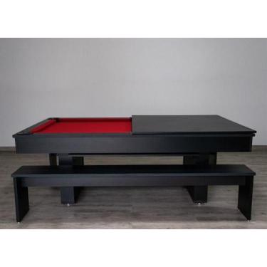 Imagem de Mesa de Sinuca e jantar com 2 Bancos - 2,00x1,10 - Nelson Bilhares, Ve