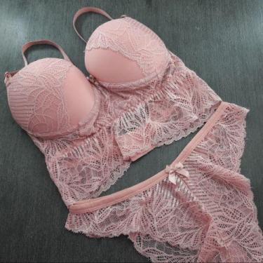 Imagem de Conjunto de lingerie Cropped Luxo em Renda  - Conjunto Crislene - MTX 