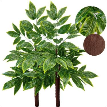 Imagem de Kit 2 Brasileirinho Croton Artificial Grande Sem Vaso Decoração - Flor