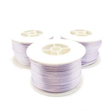 Imagem de Linha Fio Cetim Lilás 2mm Cordão Rabo de Rato 2 Rolos 45m 220g - Macal