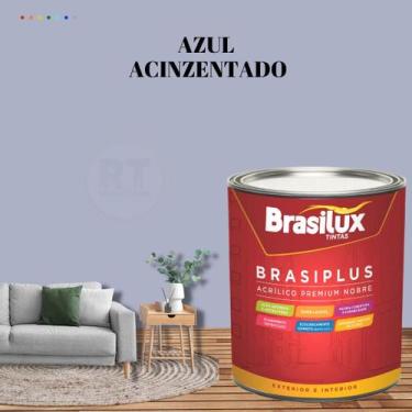 Imagem de Tinta Semi Brilho Cor Azul Petróleo 800ml Brasiplus Acrílica Lavável. 
