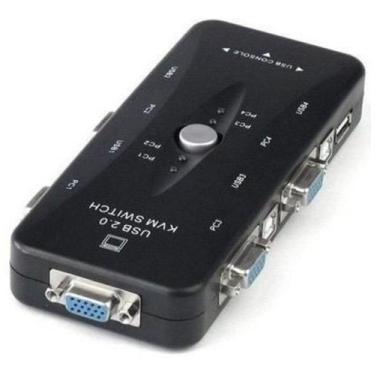 Imagem de Switch Kvm Usb 4 Portas Vga Kvm41Ua Usb 2.0 - Exbom