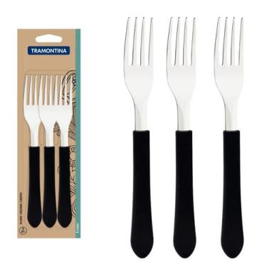 Imagem de Conjunto Tramontina De Garfos De Mesa Preto Aço Inox 3 Peças - Tramont