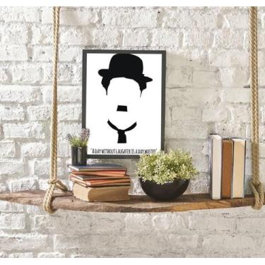 Imagem de Quadro Silhueta Charlie Chaplin 24X18Cm - Com Vidro - Quadros On-Line