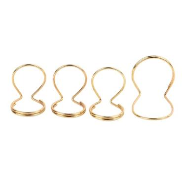 Imagem de WALFRONT 4pcs Premium Metal Borboleta Picareta de Tiro de Dedo de Dedo Plectrum Strings Strings Acessórios de Metal Ajustável Picks para Guitarra Ukulele (Ouro)