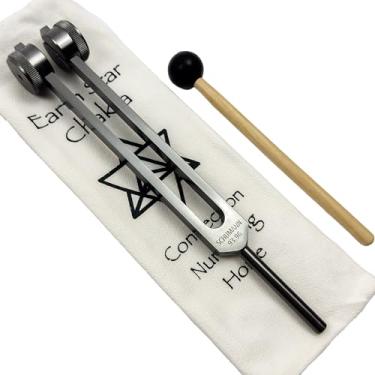 Imagem de Diapasão Schumann Ponderado de 93,96 Hz com Engrama Estrela da Terra - Bolsa de Transporte e Atacante - Instrumentos de Cura de Som e Harmonização de Biocampo - Alinhamento de Chakra - Ferramentas de