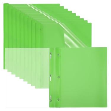 Imagem de PATIKIL Capas de relatório de plástico com pino, 10 peças, 80 folhas transparentes de apresentação frontal com 3 fixadores de pinos de metal, pasta de relatório para retomar documentos, arquivos