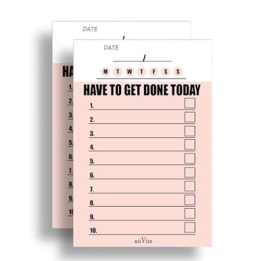 Imagem de NIIVIIN Bloco de notas para fazer – Bloco de notas essencial para professores, agenda diária para TDAH, bloco de notas "Have To Get Done Today", bloco de notas rosa, 10 x 15 cm, 2 blocos (25 folhas