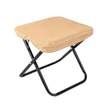 Imagem de UGPLM Banco dobrável para acampamento, reclinável, apoio para os pés, pufe prático e dobrável, resistente, para acampamento, praia, jardim, churrasco, Cáqui