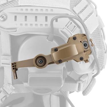 Imagem de Kit adaptador de trilho de capacete Airsoft - Acessórios de capacete tático para PELTOR ComTac Ⅱ-♚ Fone de ouvido tático ajuste Ops-Core ARC & Team Wendy M-LOK Rails System Attachment (T)