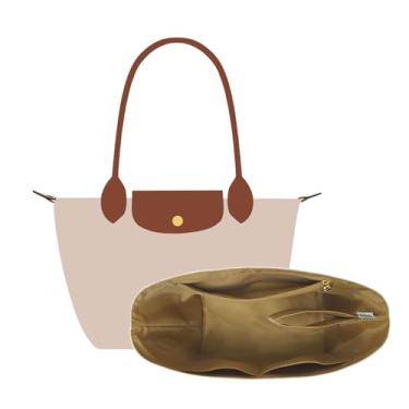 Imagem de Neylissia Inserção organizadora atualizada, organizador de bolsa interna de papel Dupont, adequado para bolsa longchamp, modelador de bolsa, organizador de bolsa (branco, P)