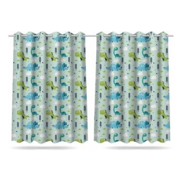 Imagem de Cortina Infantil Dinossauro Cute 2,60m X 1,50m Tecido - DECORANDO E GR