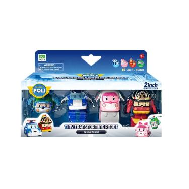 Imagem de Conjunto de resgate Robocar POLI Tiny Transforming Broomstown com Poli/Roy/Amber/Helly