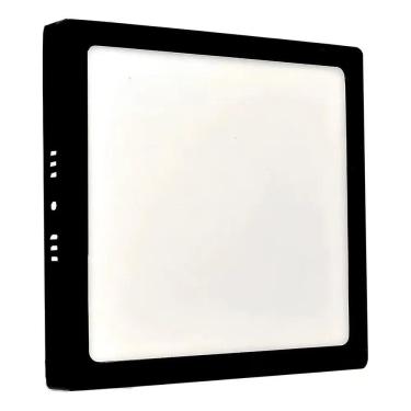 Imagem de Plafon Led Sobrepor Quadrado 24W Borda Preta - Cor Branco Fr