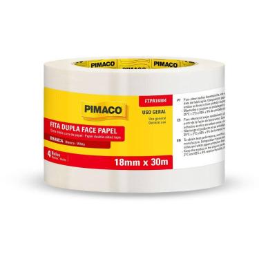 Imagem de Fita dupla face papel 18mmX30m 4 rolos Pimaco