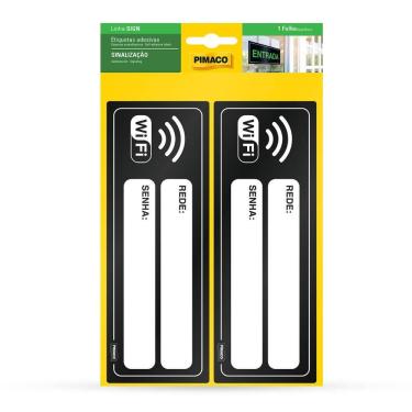 Imagem de Etiqueta sinalização Wifi 6,7x18,5cm - Pimaco