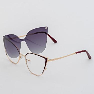 Imagem de Óculos Clipon Sol Armação Feminina Grau Metal 2 em 1 Isa- Óculos Sunri