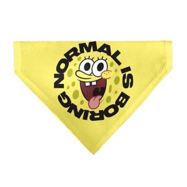 Imagem de Bob Esponja Calça Quadrada Bandana para Animais de Estimação Bob Esponja Calça Quadrada Normal is Boring Pose Amarela Colarinho Apenas Bandana
