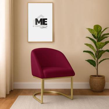 Imagem de Banqueta Poltrona Lua Penteadeira E Salão Com Base Metálica, BORDO