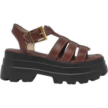 Imagem de Sandália Feminina Casual Dia a Dia Passeio Trabalho Flat Form Tratorada Conforto Ramarim 2542203