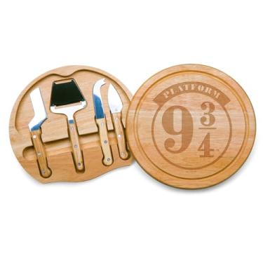 Imagem de PICNIC TIME 854-00-505-093-18 Harry Potter Conjunto de tábua de queijo e faca Circo, conjunto de tábua de charcutaria, tábua de corte de madeira 26 x 26 x 4 plataforma Harry Potter 24 cm - Parawood