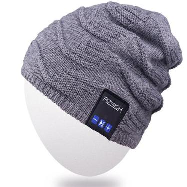 Imagem de Gorro Bluetooth Rotibox Winter com fone de ouvido sem fio cinza
