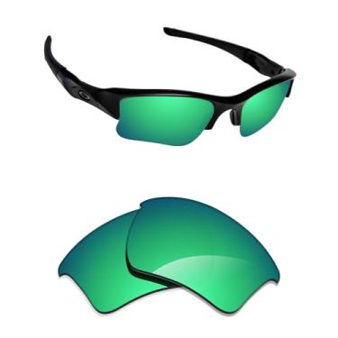 Imagem de Alphax Lentes de reposição polarizadas para óculos de sol Oakley Flak Jacket XLJ OO9009 - Opções, Verde esmeralda espelhado