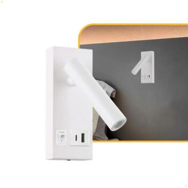 Imagem de Luminária Arandela De Cabeceira 2w Leitura Noturna Usb E Usbc Biv Quar