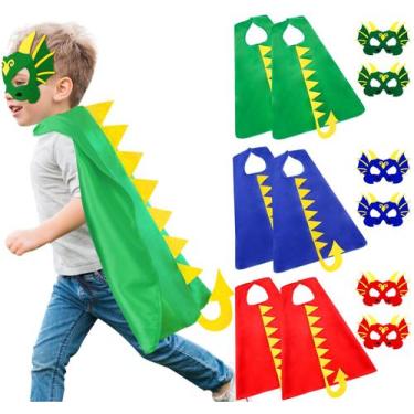 Imagem de Fantasia: capas de dinossauro iRolewin com máscaras de dragão para cri