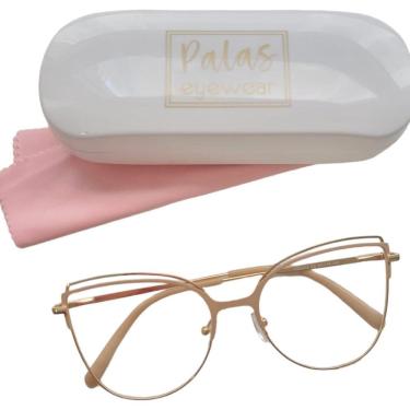 Imagem de Armação Para Óculos Grau Feminino Gatinho Jane Nude