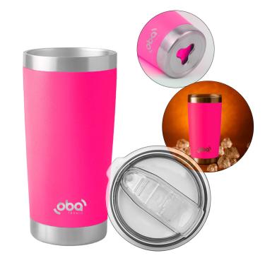 Imagem de Copo Térmico com Tampa e Abridor 591ml [Rosa Neon]