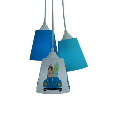 Imagem de Lustre Pendente Luminária Quarto Infantil Surf E Fusca Bivolt