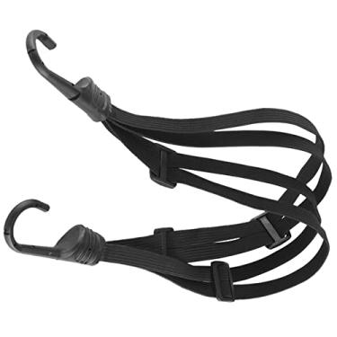 Imagem de Domary Corda Elástica para Bagagem de Capacete Retrátil de Força de Motocicleta, Alta Intensidade de Vários Fios, Fivela Ajustável, 63 Cm, Preto, para Andar de Motocicleta, Scooters,